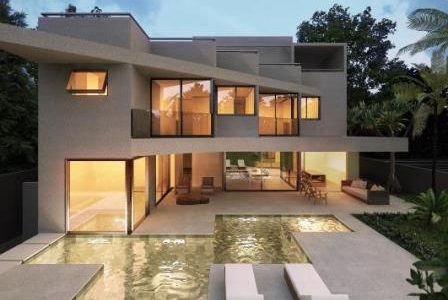 Construção de moradia de luxo.