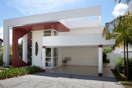Construção de moradia moderna.