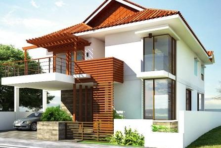 Construção de moradia com alpendre na zona da garagem.