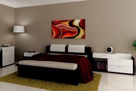Decoração de quarto moderno.