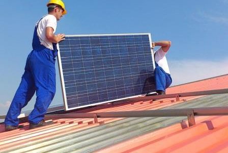 Painéis solares.