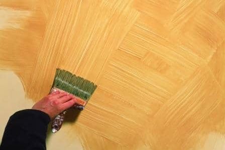 Pintura com efeito em parede de quarto.