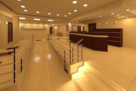 Remodelação de recepção de hotel.