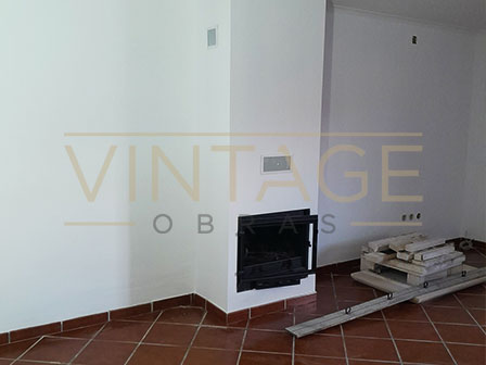 Remodelação parcial de apartamento - substituição de lareira