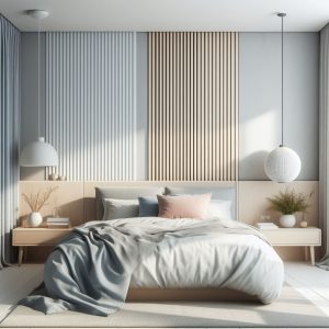 Remodelação de quarto em apartamento com cabeceira a toda a largura